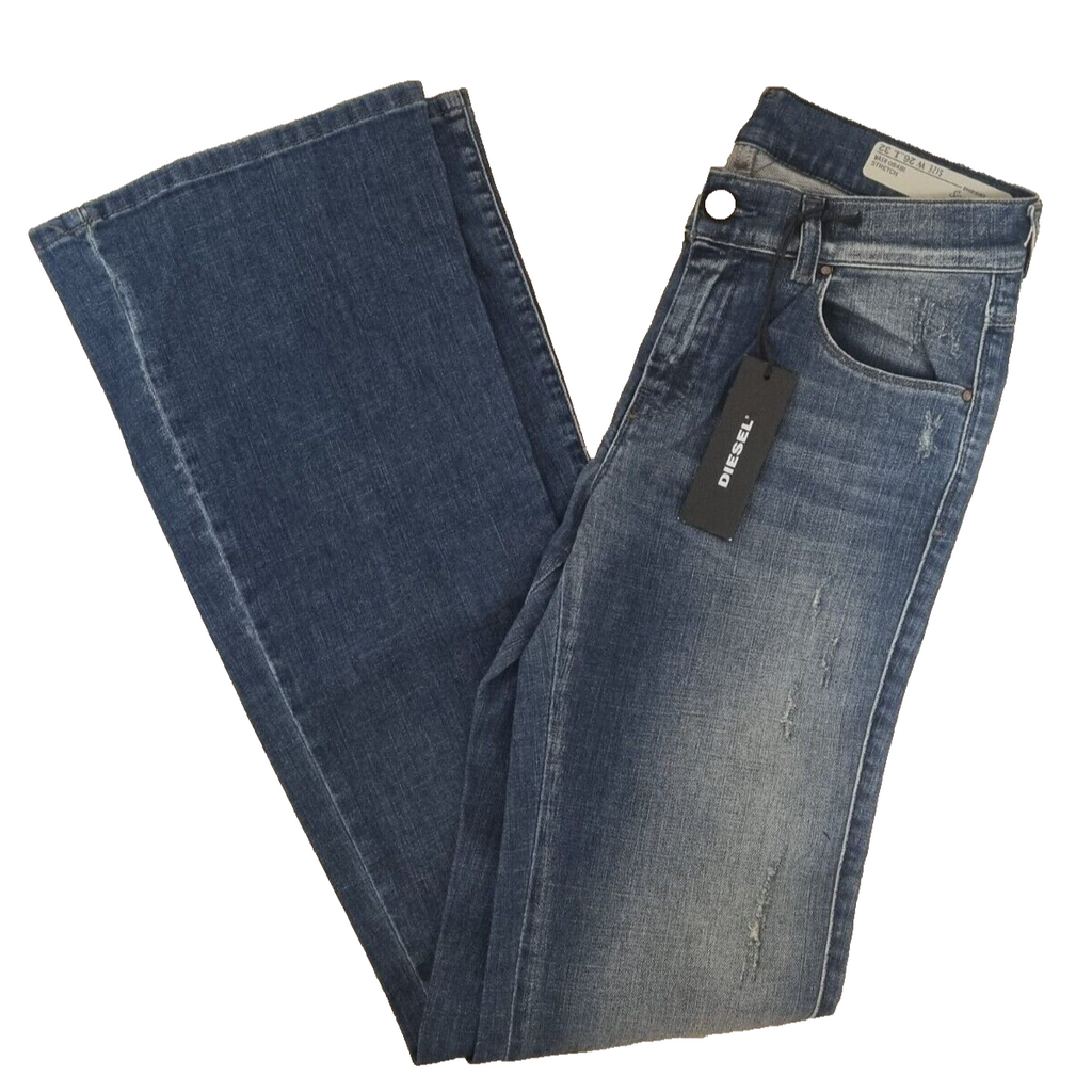 DIESEL Damen Jeans Sandy-B 00SNY3 084BI | Regular Slim Bootcut | Blau | W26 L32