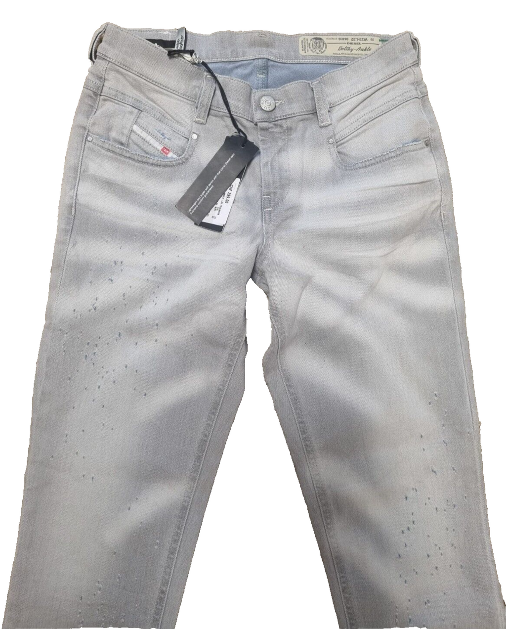 DIESEL Damen Jeans Belthy-Ankle W23 L32 Grau Hose Denim Made in Italy 084HS T1-6