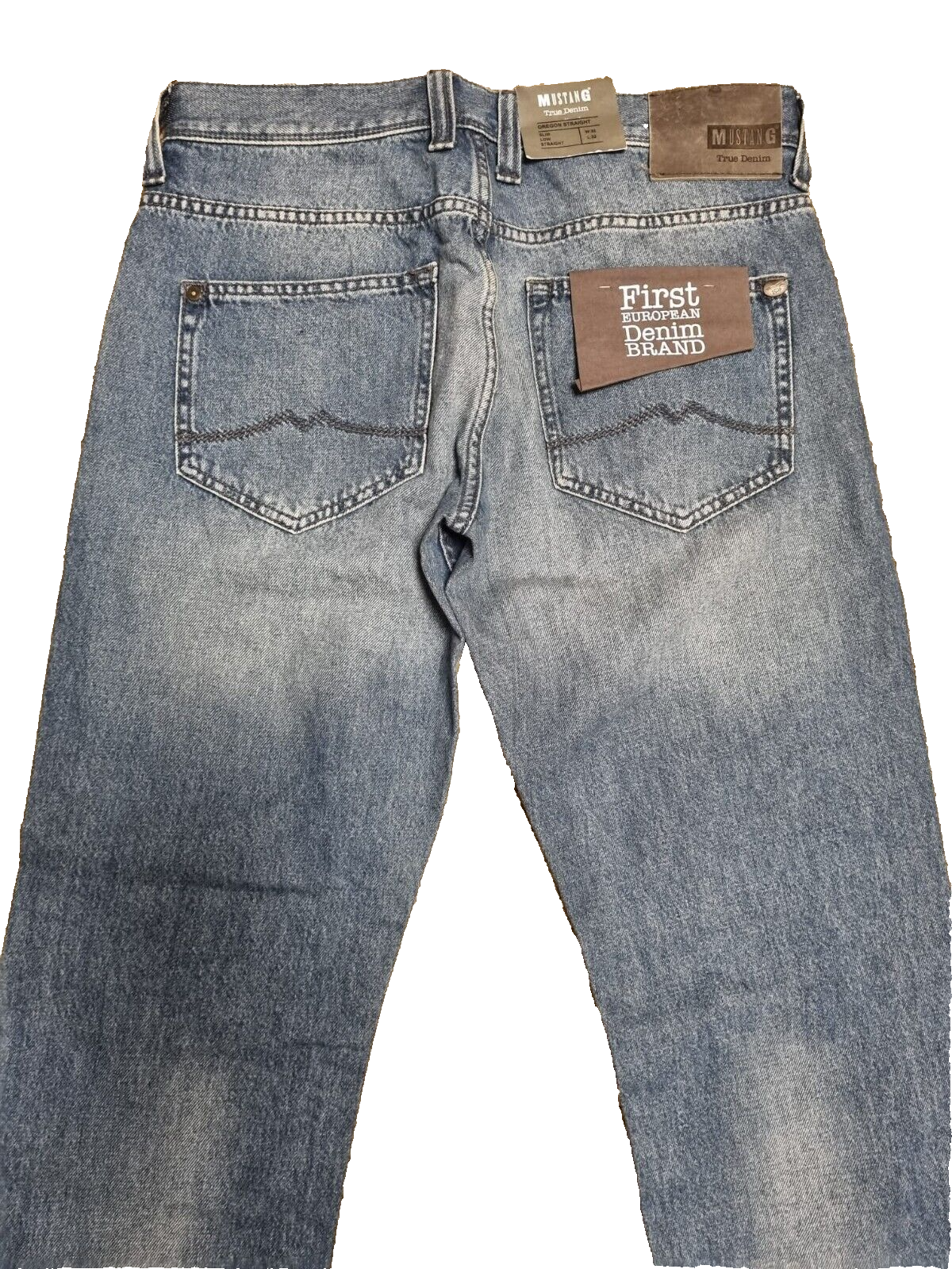 Mustang Oregon Straight Herren Jeans, Slim Fit Blau W32 L32 Denim Hose BR3E1