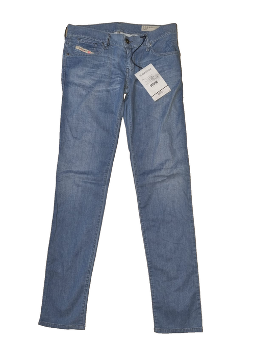 DIESEL Damen Jeans Getlegg 00CSDN0660C W28 L32 Blau | Slim Stretch | Dünner Stof