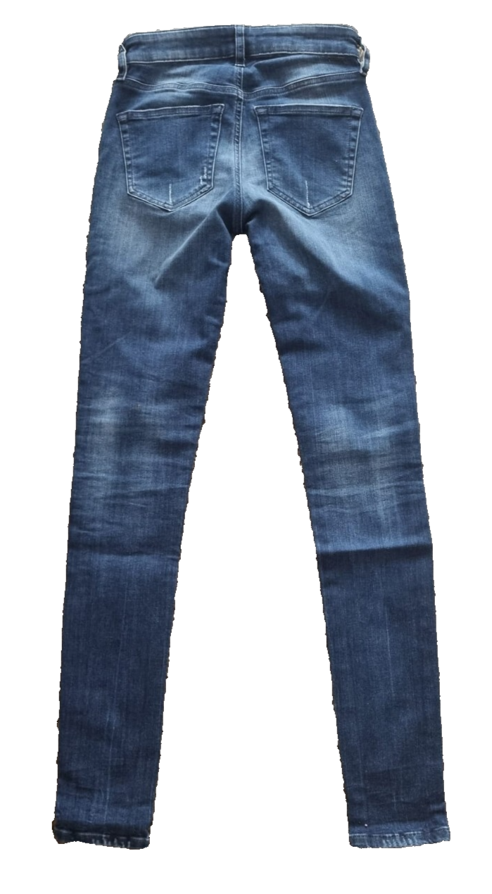 DIESEL Damen Jeans SLANDY Blau W25 L32 Super Slim Skinny Regular Waist SLR7XX