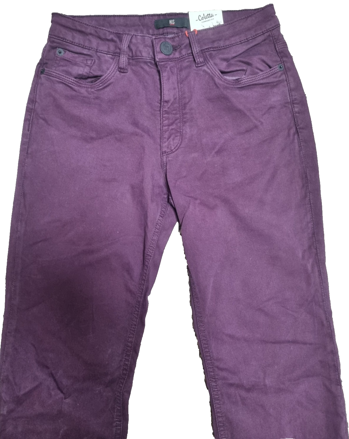 H.I.S Damen Jeans Coletta Comfort Fit High Rise Straight Bordo Gr.36 L33 M4