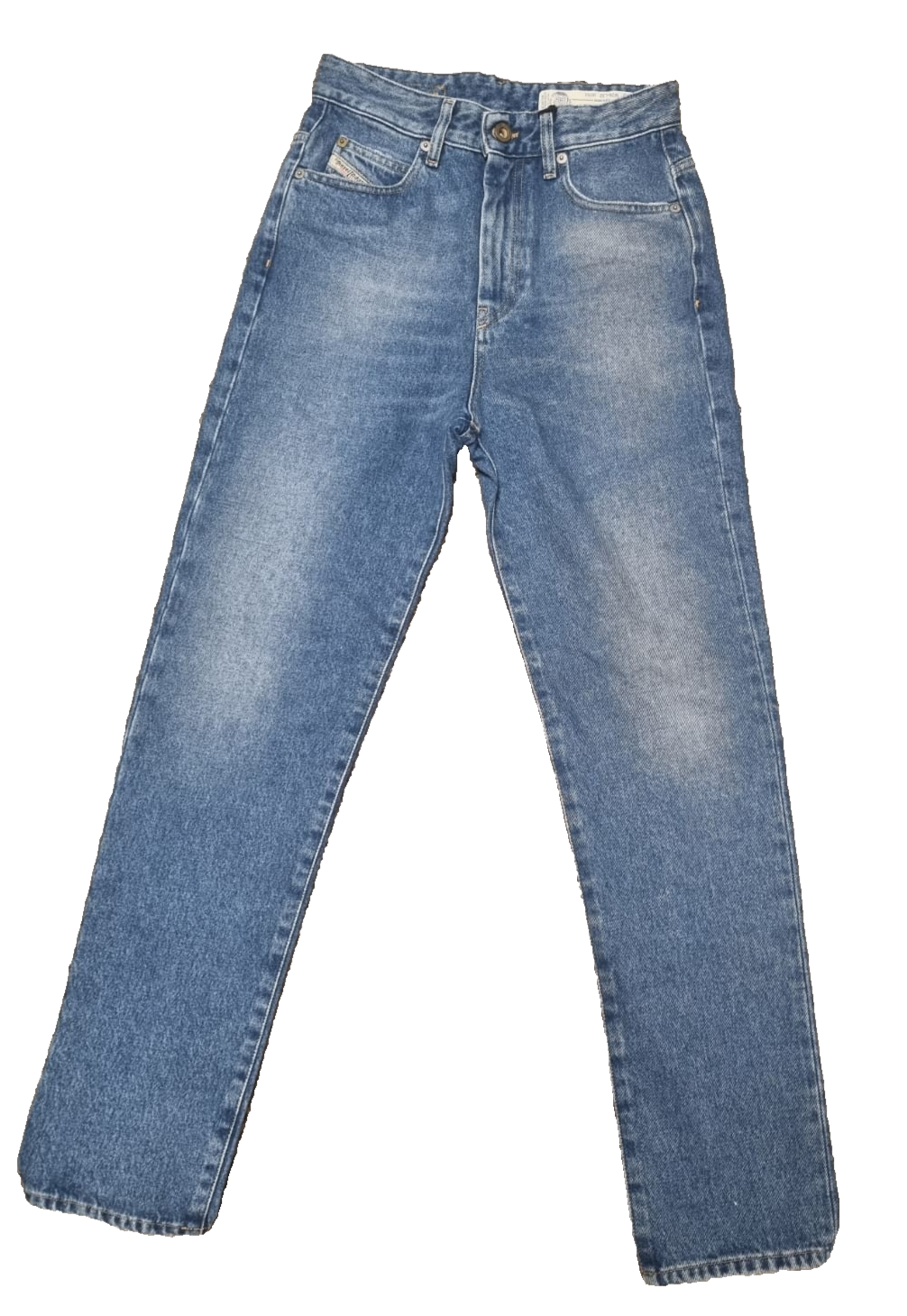 DIESEL Damen Jeans D-Eiselle W26 L32 Blau High Waist Regular Fit Made in Italy