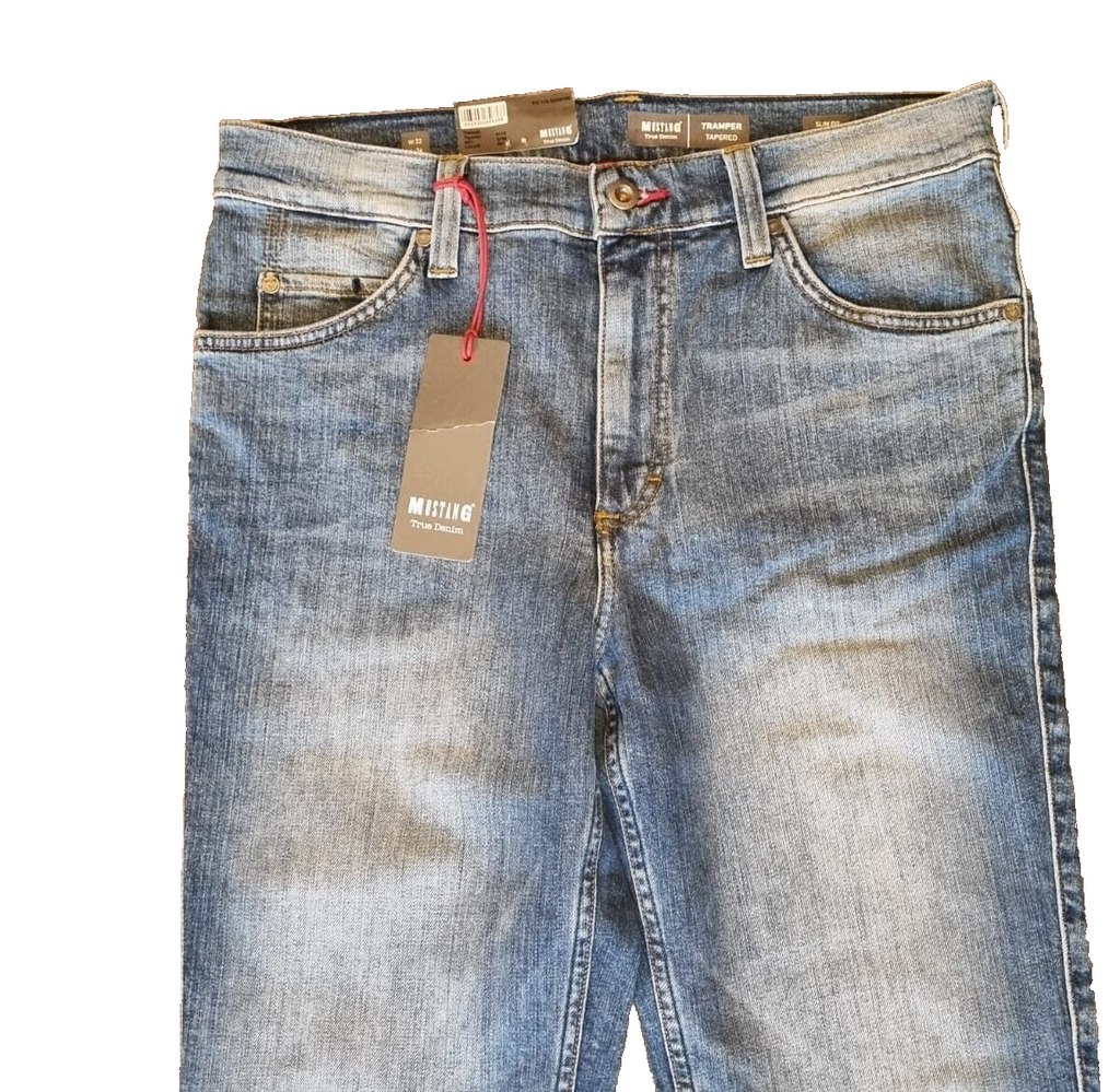 MUSTANG Herren Jeans Tramper Tapered W32 L34 Slim Fit Blau Medium Rise