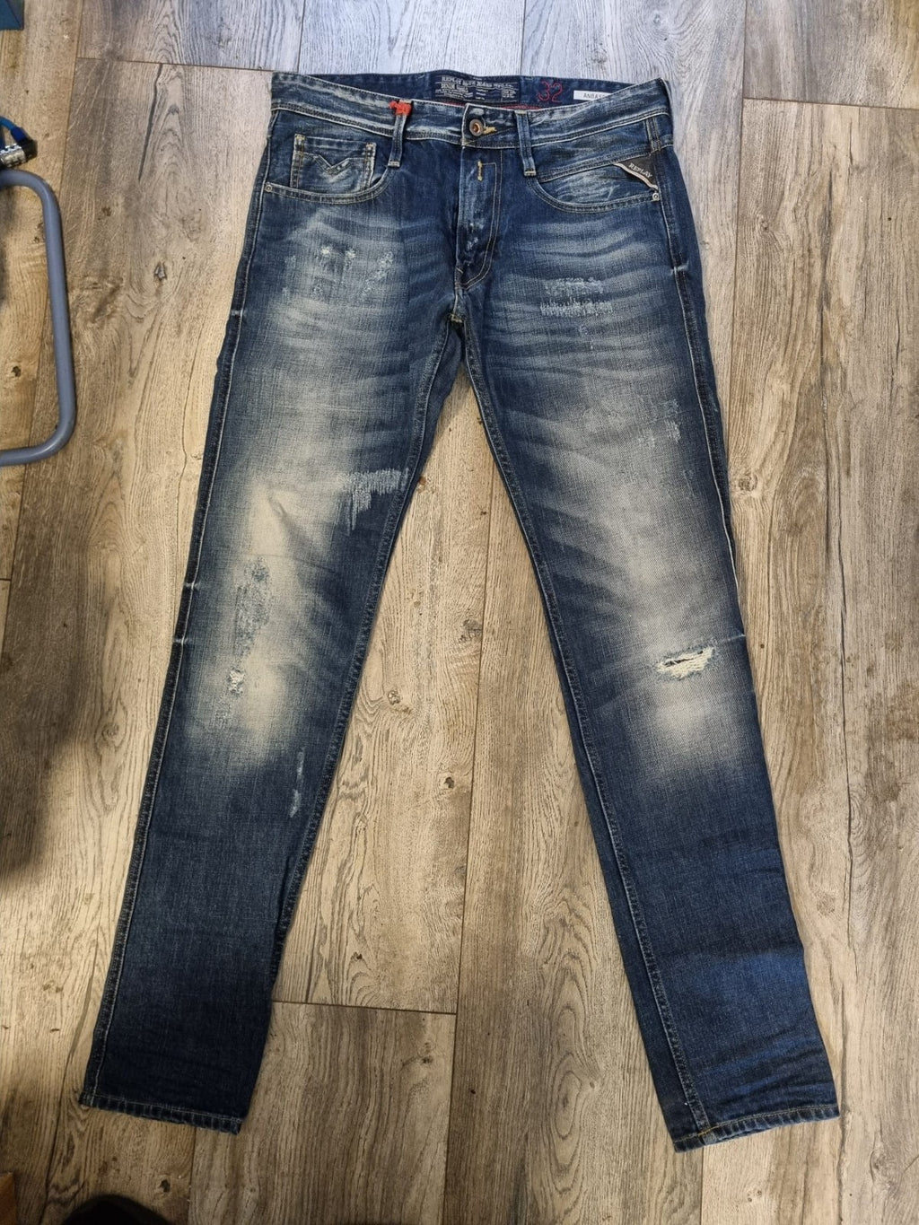 Replay Herren Jeans M914F Blau W32 L34 – 100% Baumwolle – Slim Fit K9
