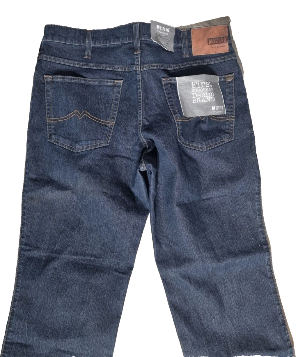 MUSTANG Herren Jeans Traper W38 L30 Blau | Slim Medium Straight BR1C3
