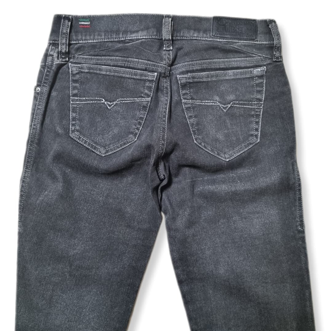 Diesel Damen Jeanshose Schwarz Metallic Getleg 00CSDN 0601C W25 L32 Slim Skinny