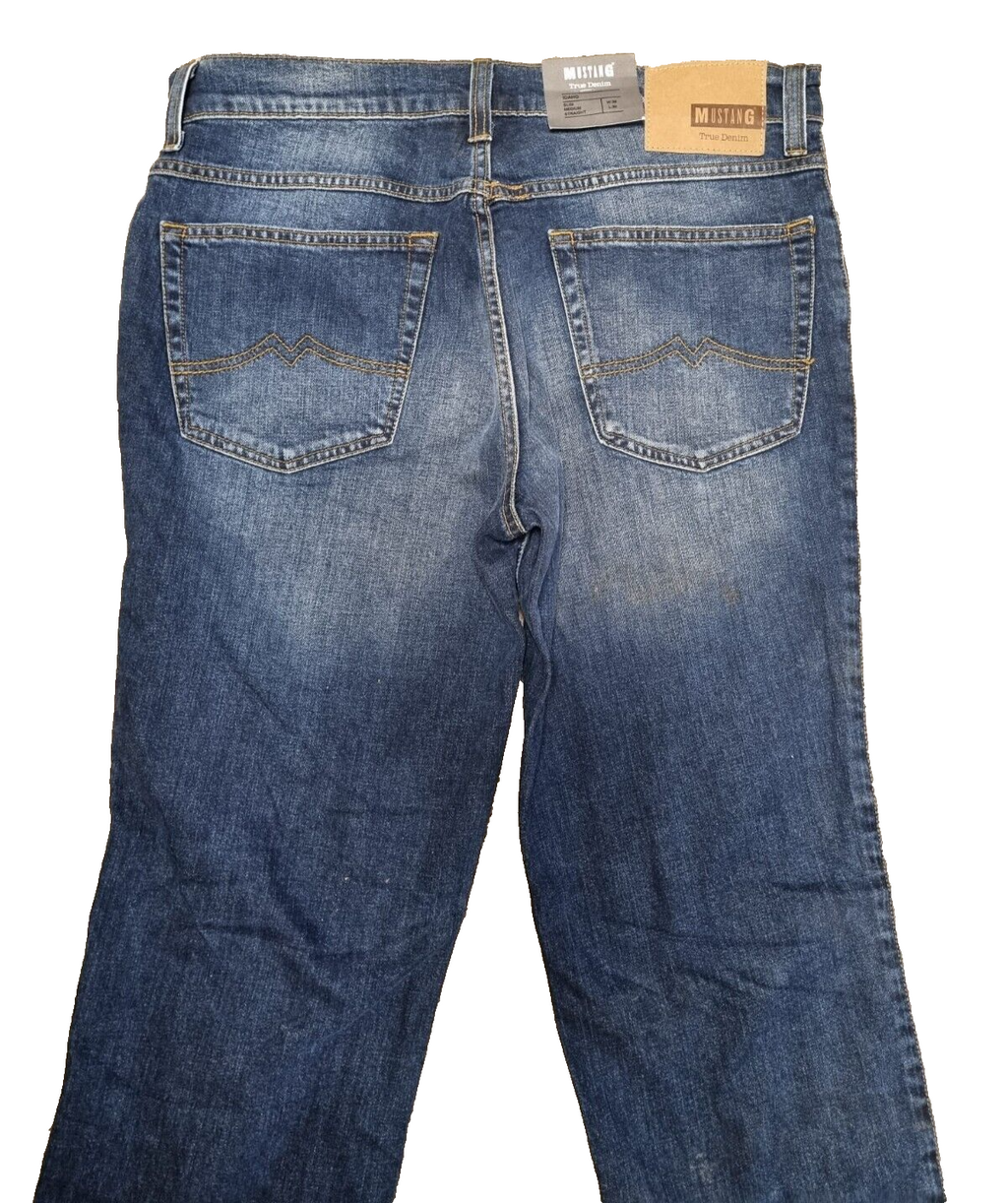 MUSTANG Herren Jeans Idaho W36 L30 Slim Straight LEG Blau 1005401 Denim HoseT1-5