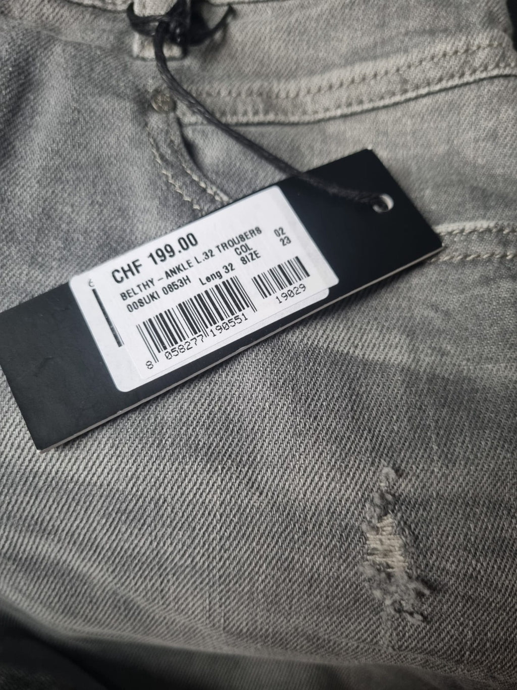 DIESEL Damen Jeans Belthy-Ankle W23 L32 | Super Slim Straight | Grau Stretch