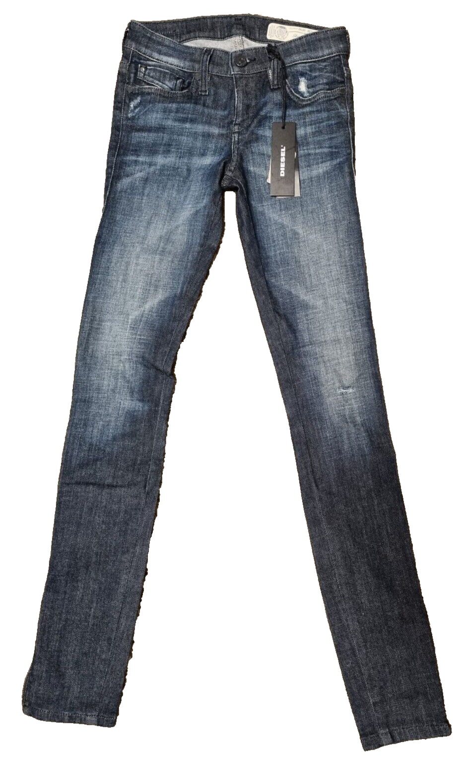 DIESEL Damen Jeans Skinzee-Low-Zip W24 L32 | Super Slim Skinny Dunkelblau BR3E1