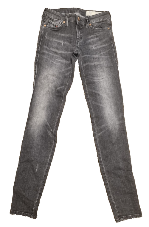 DIESEL Damen Jeans Gracey W23 L32 Super Slim Skinny Grau Low Waist 084NQ M5