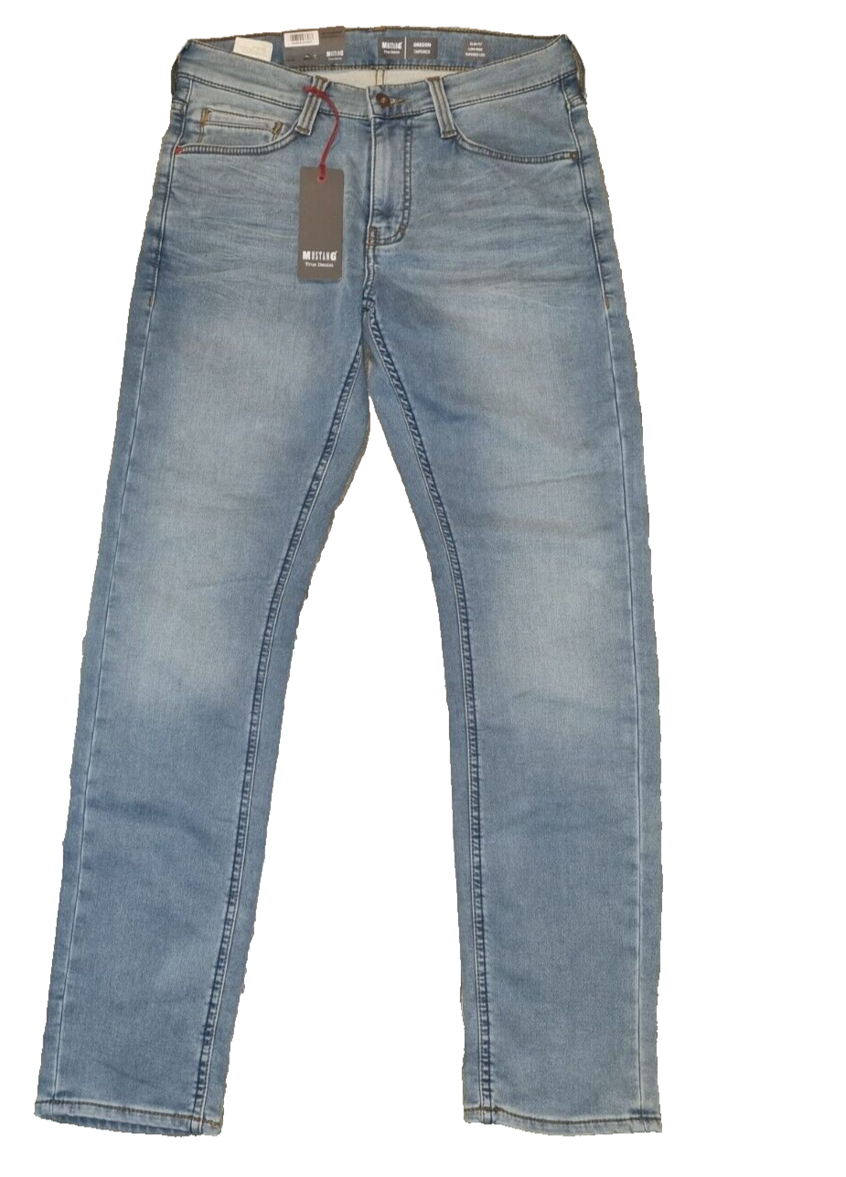 MUSTANG Herren Jeans Oregon Tapered K W33 L32 Hellblau Slim Fit Sonderpreis BR2E