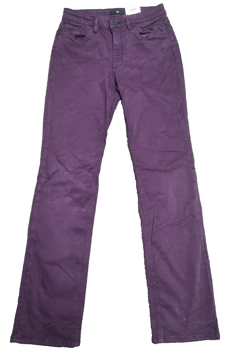 H.I.S Damen Jeans Coletta Comfort Fit High Rise Straight Bordo Gr.36 L33 M4