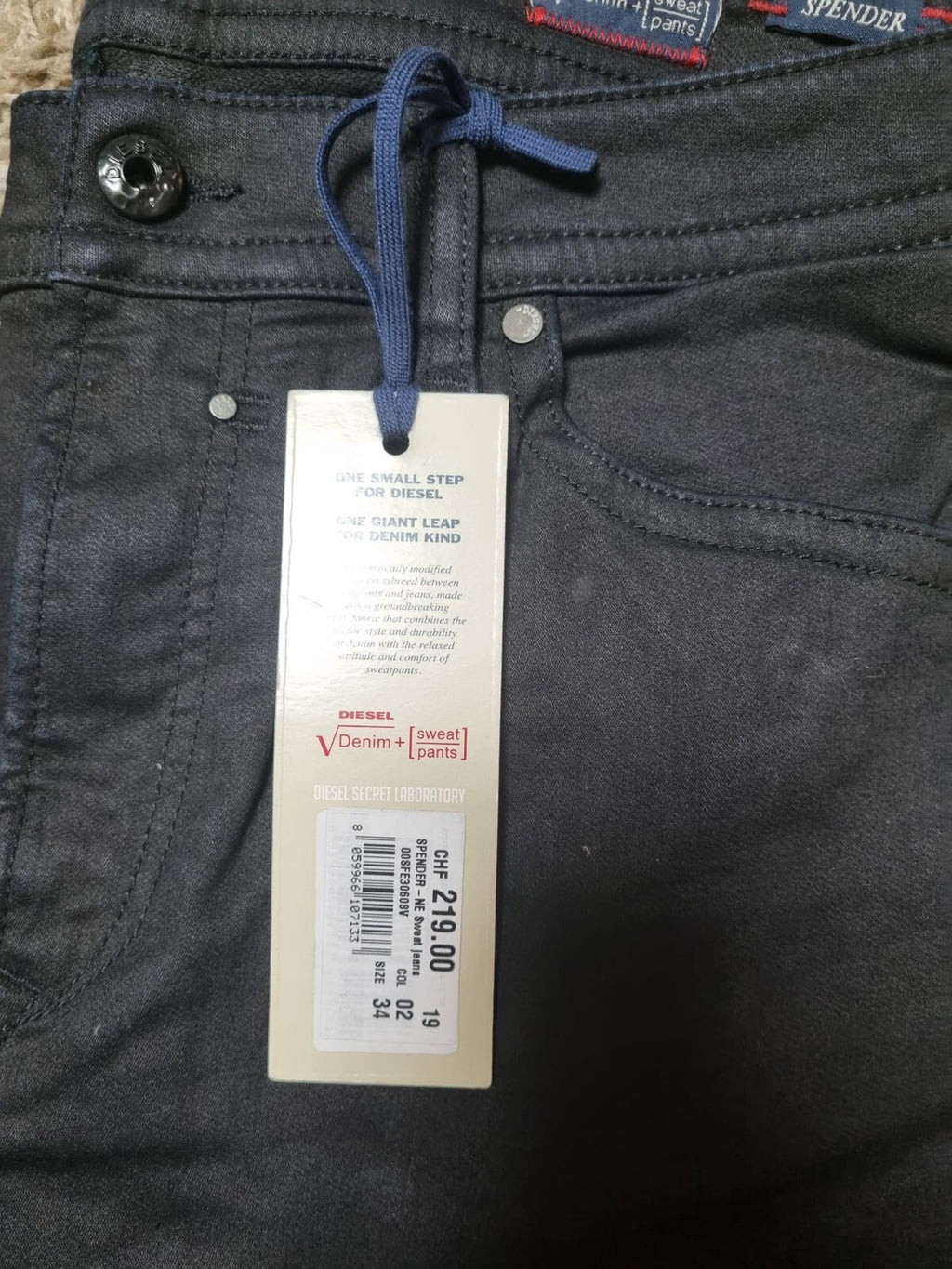 DIESEL Herren Jeans SPENDER-NE W34, Schwarz, JoggJeans Sweat-Jeans T3-1