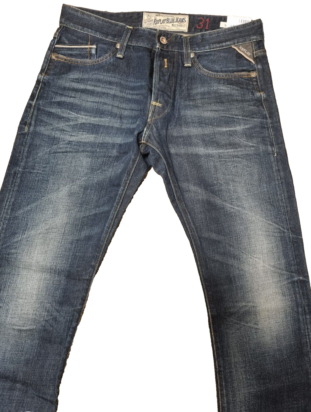 REPLAY Herren Jeans Waitom W31 L34 | Regular Slim Fit | Dunkelblau | M983 BR3E1