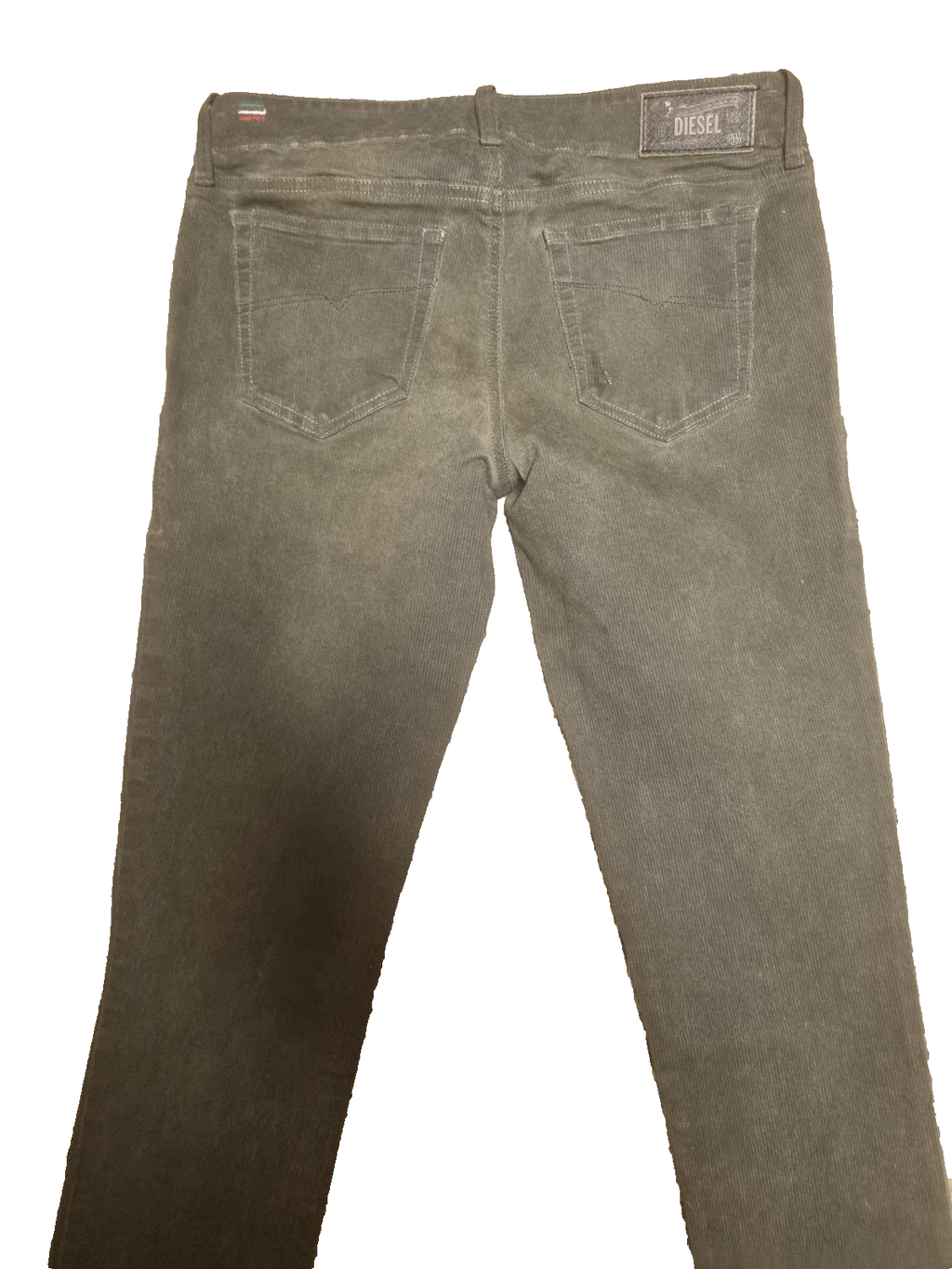 DIESEL Damen Jeans Grupee W30 Grün 00CZAF 066B Super Slim Skinny Low Waist