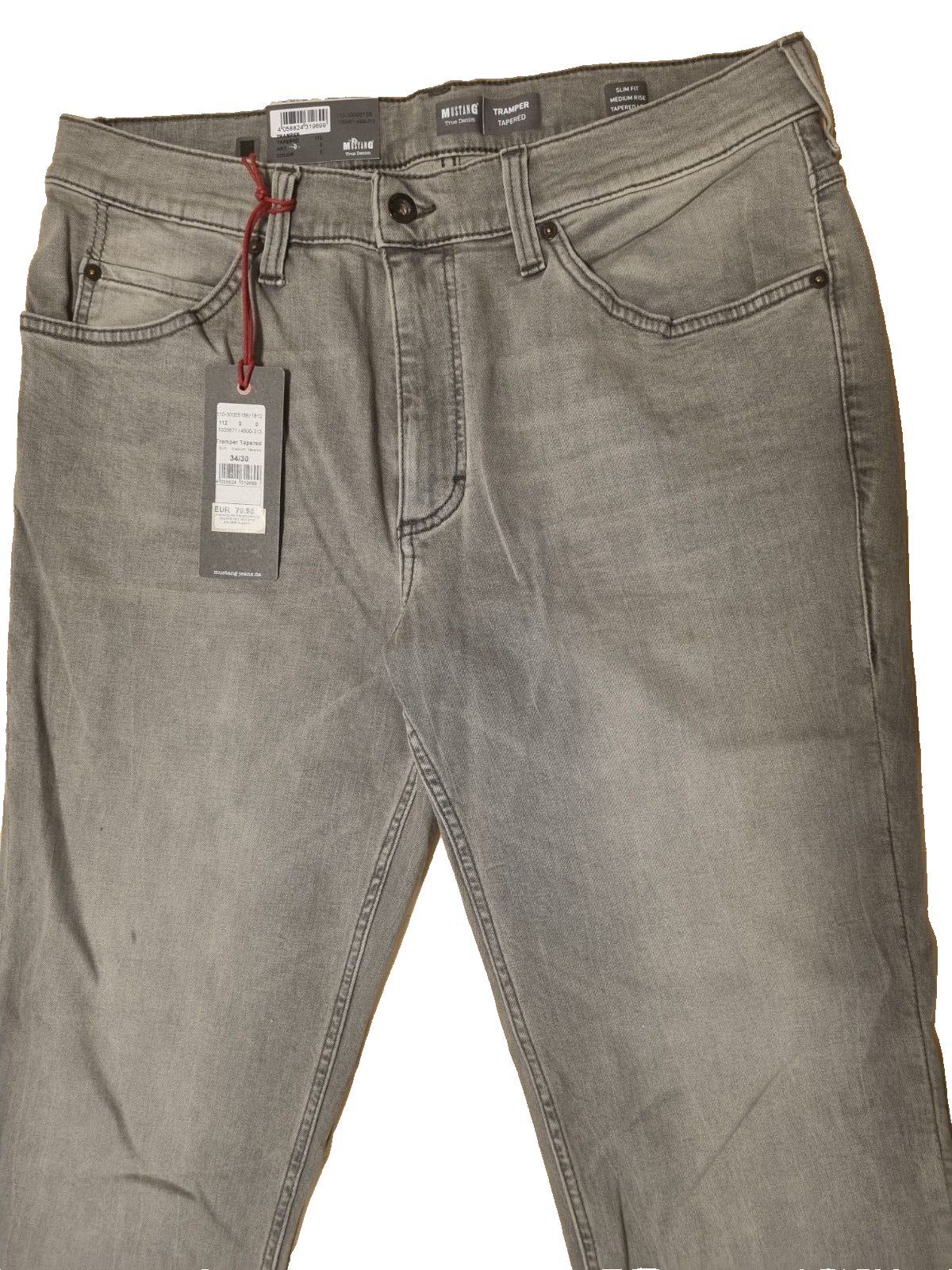 Mustang Herren Jeans Tramper Tapered, Slim Fit, W34 L30, Grau, Modern Look D6