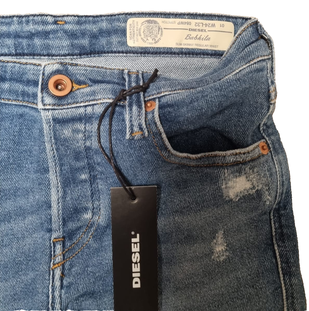 DIESEL Damen Jeans Babhila W24 L32 Blau | Slim Skinny | Regular Waist K4