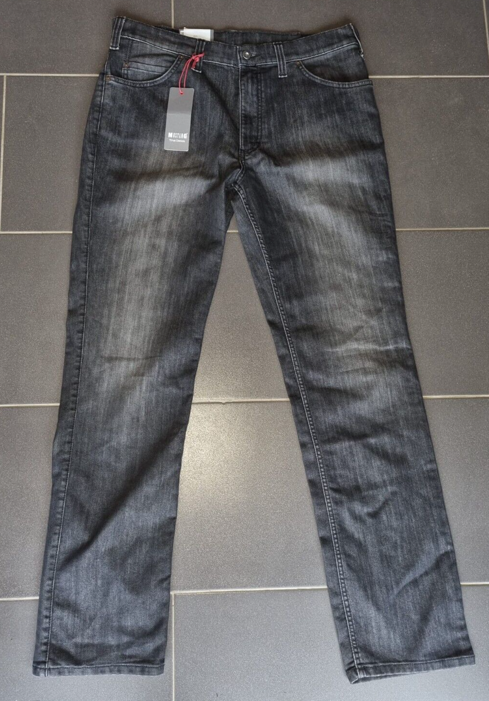 MUSTANG Herren Jeans Oklahoma Slim Fit Grau W38 L32 1004251 Staight LEG BR1E2
