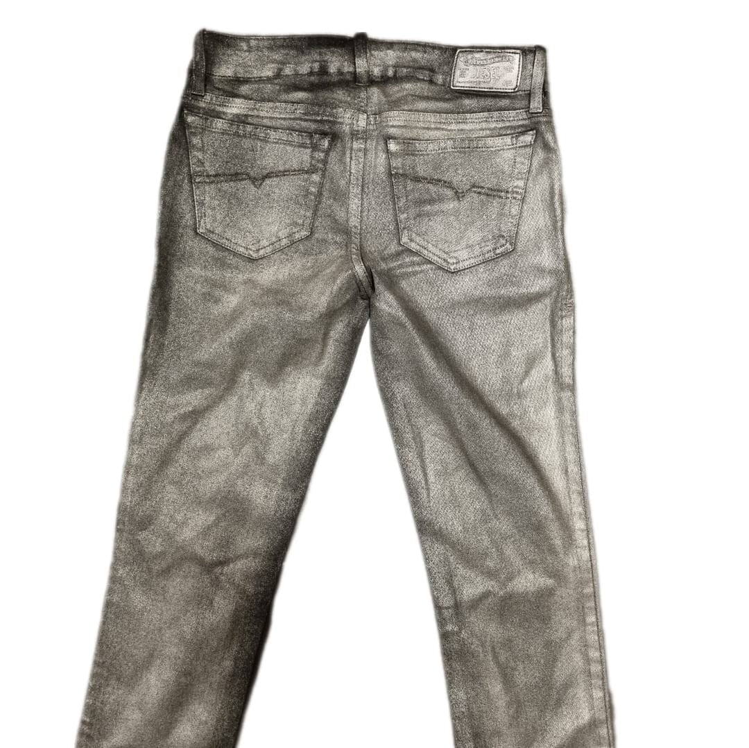 DIESEL Damen Jeans Grupee OE822 Stretch Low Silber Schwarz W27 L32 Modisch BR5B1