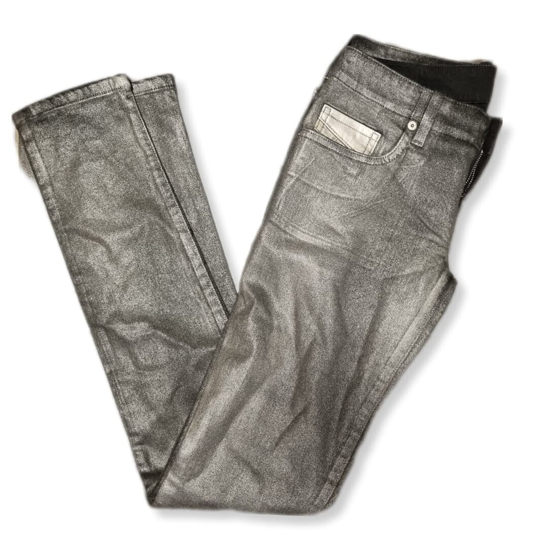 DIESEL Damen Jeans Grupee OE822 Stretch Low Silber Schwarz W27 L32 Modisch BR5B1