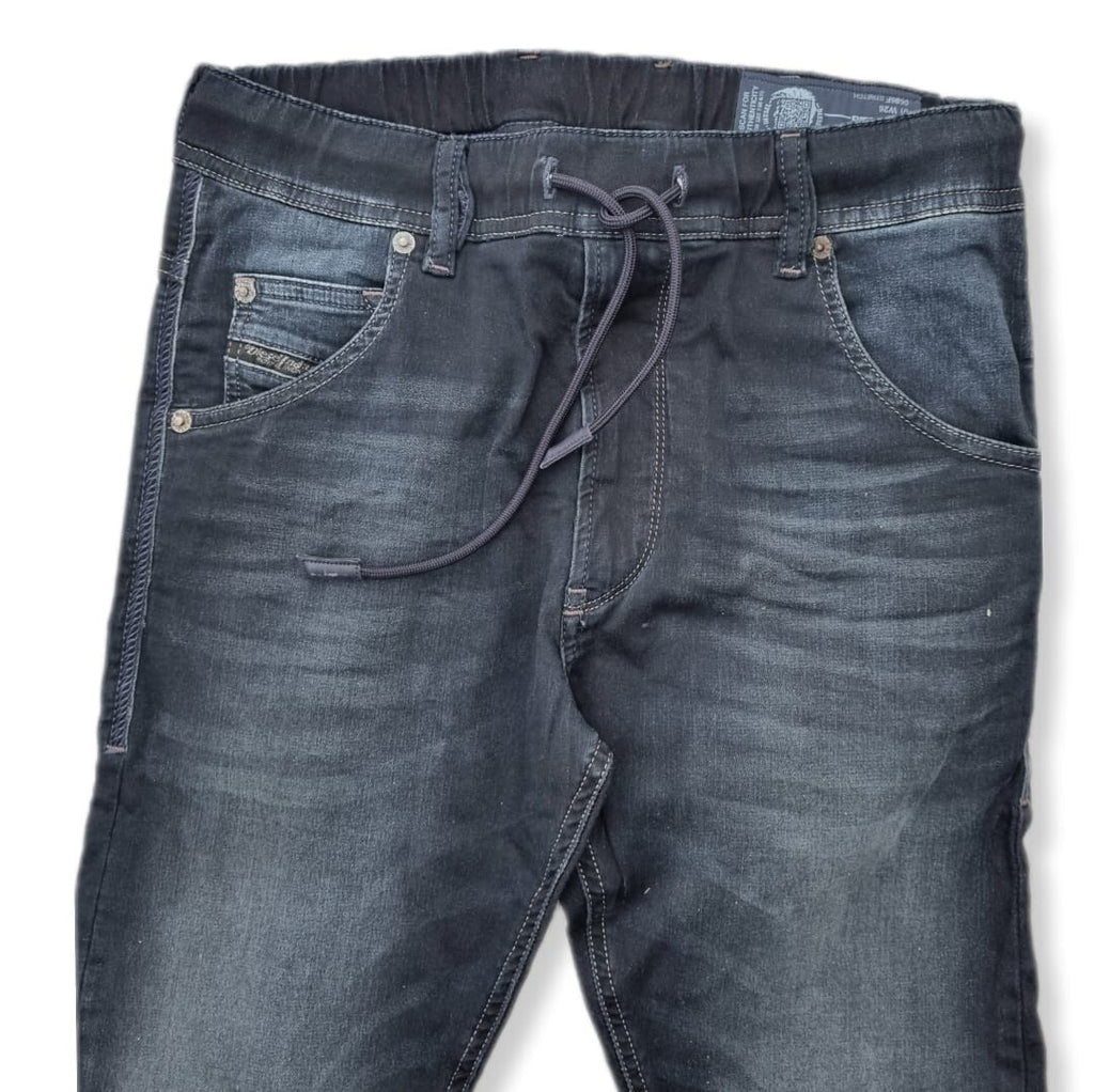 Herren Jeans DIESEL JoggJeans Sweat Pants W26 - Blau Schwarz Denim mit Kordelzug