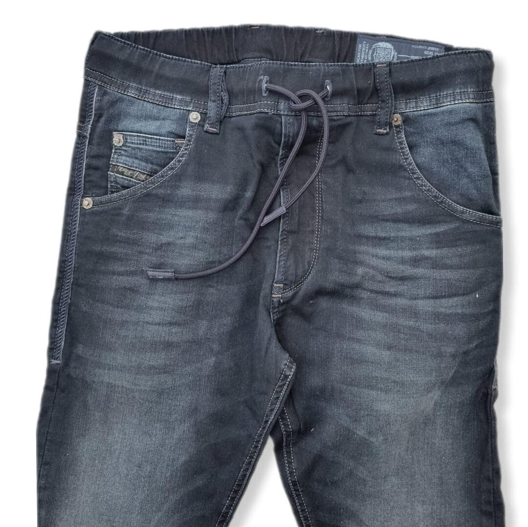 Herren Jeans DIESEL JoggJeans Sweat Pants W26 - Blau Schwarz Denim mit Kordelzug