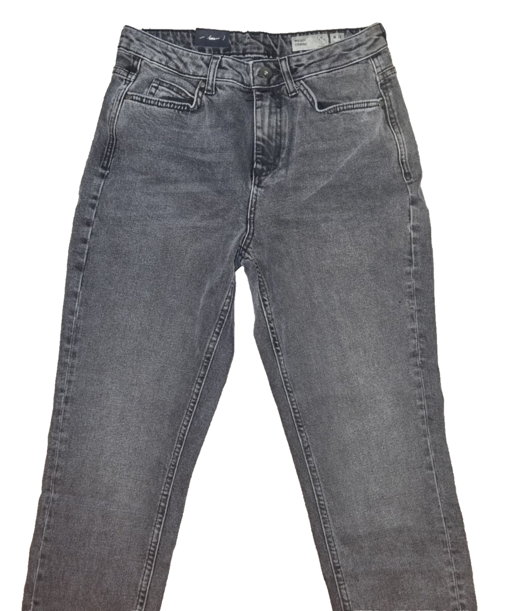 Vero Moda Damen Jeans ANNA VMANNA BA538 DG Straight Leg Mid Rise Grau W26 L32 K9