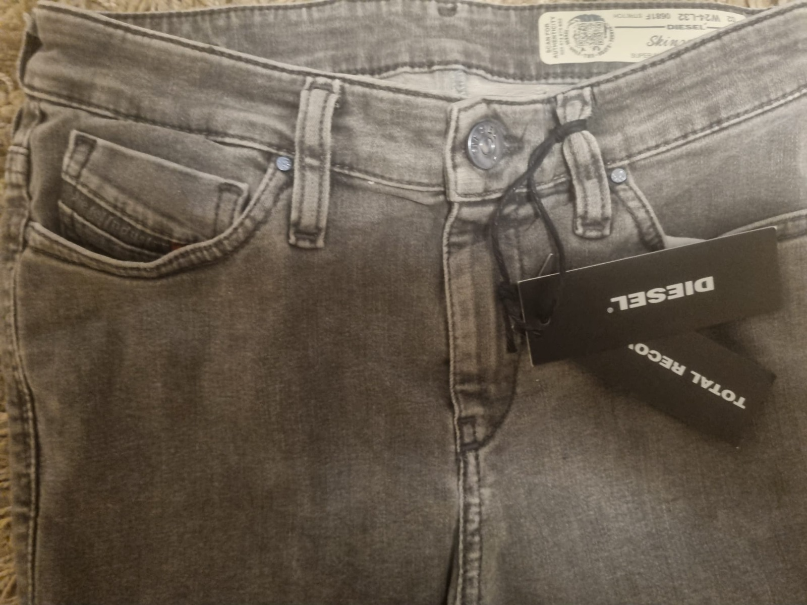 DIESEL Damen Jeans Skinzee-Zip W23 L32 Grau Super Slim Skinny 00SY6D 0681F M4