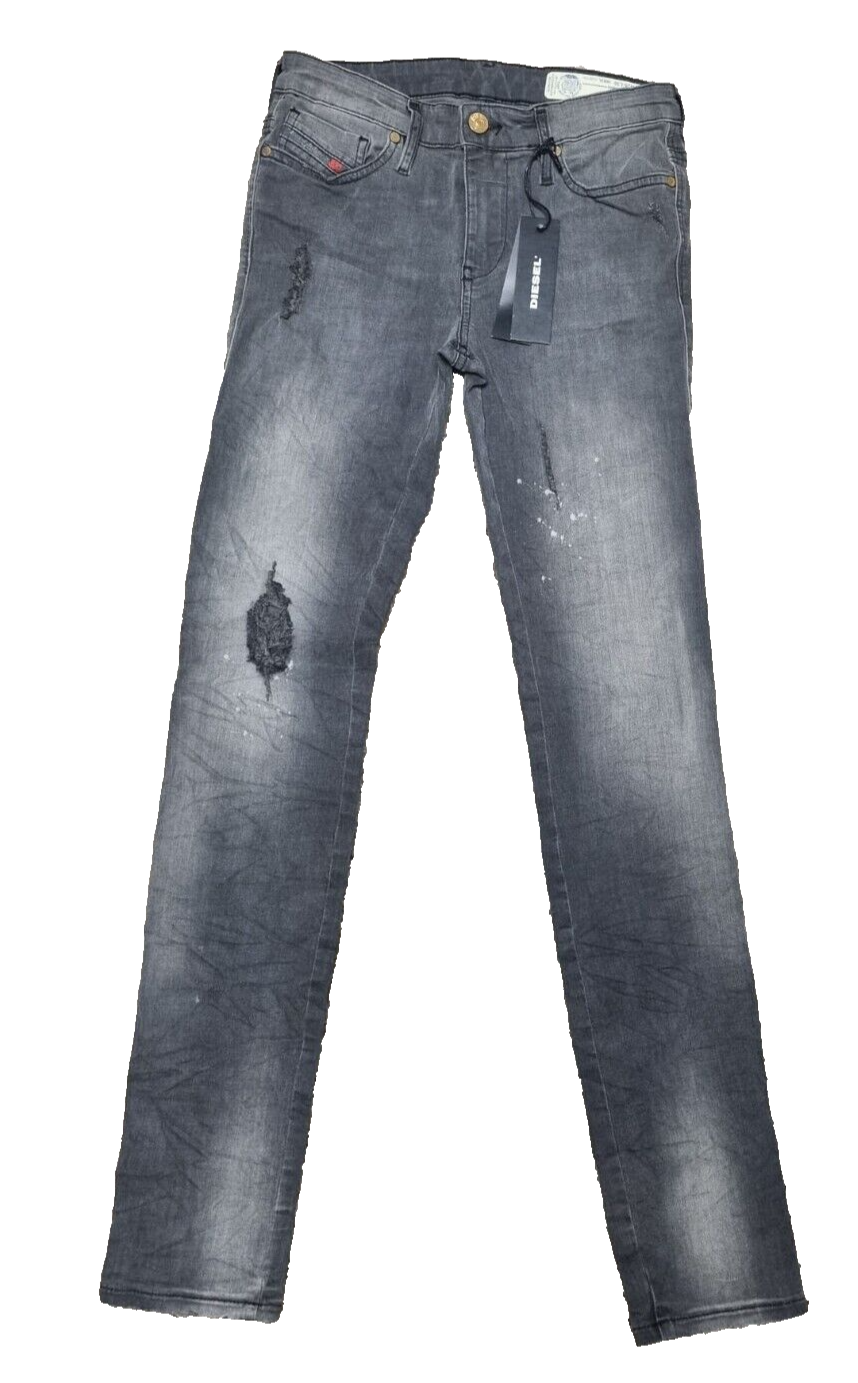 DIESEL Damen Jeans Skinzee Super Slim Skinny Regular Waist Grau W26 L30 SLR4B1