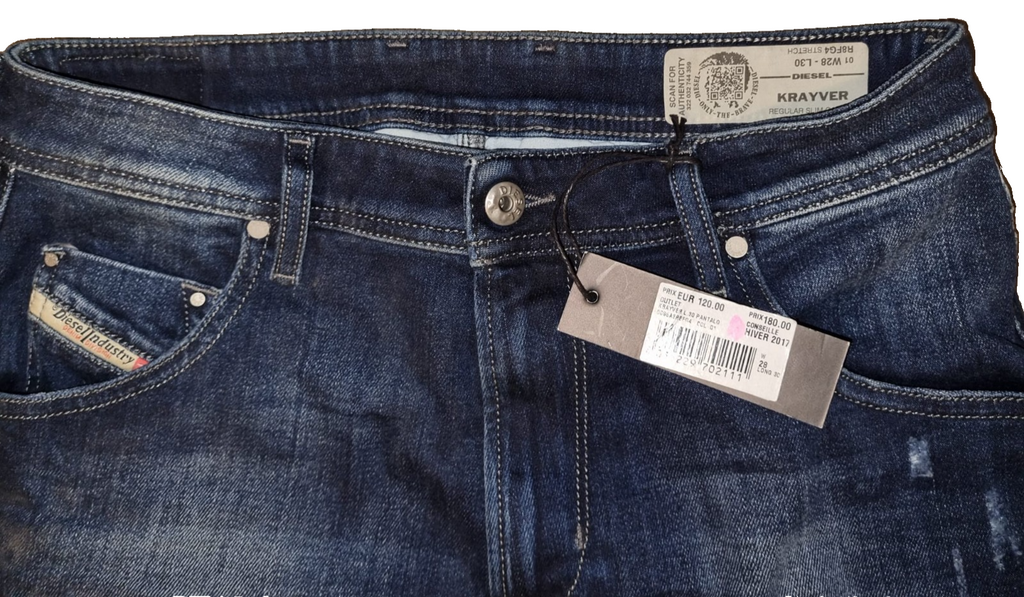 DIESEL Herren Jeans Krayver W28 L30 Slim Carrot Fit 00S5A3 R8FG4 K9