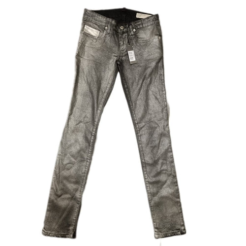 DIESEL Damen Jeans Grupee OE822 Stretch Low Silber Schwarz W27 L32 Modisch BR5B1