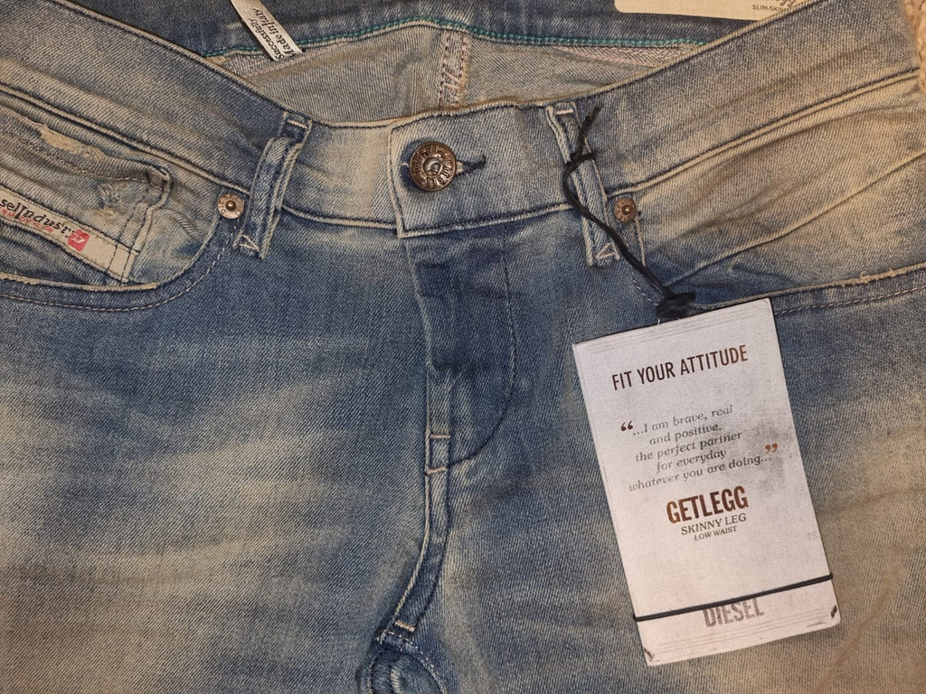 DIESEL Damen Jeans Getlegg W28 L32 Blau Slim Skinny Low Waist 00CSDN 0821U M6
