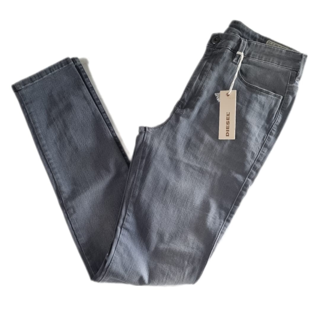 Diesel Damen Jeans Denim Hose Skinzee High Super Slim Skinny High Waist Grau