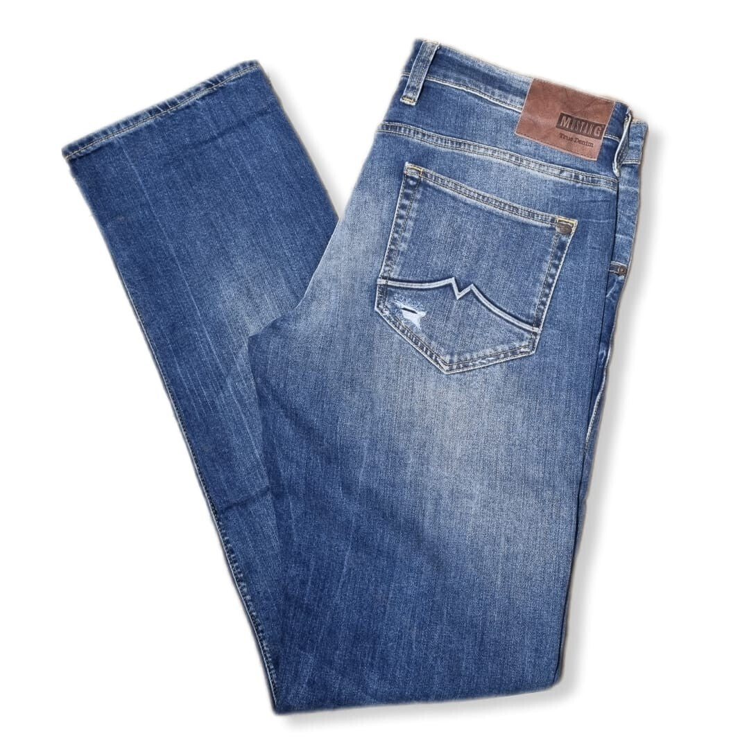 MUSTANG Herren Jeans CHICAGO W34 L36 – Comfort Fit, High Rise, Blau BR2E2