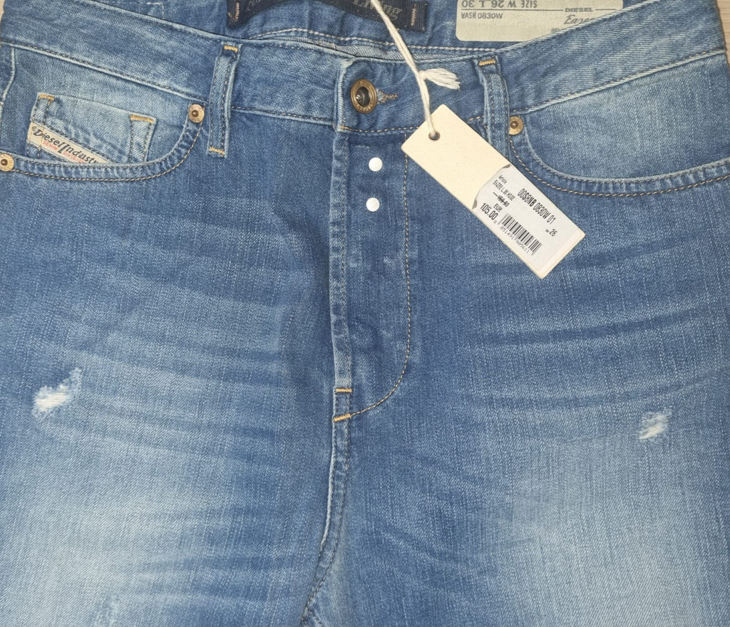 DIESEL Damen Jeans EAZEE 00S8NB 0830W Relaxed Boyfriend Low Waist W26 L30 Blau