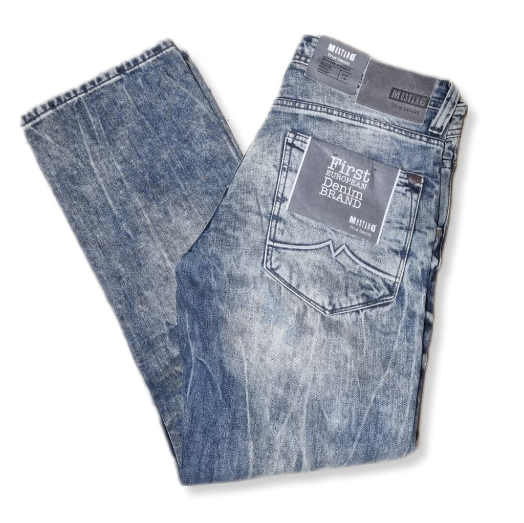 MUSTANG Herren Jeans Michigan Straight W32 L30 Blau Regular Fit Medium Rise BR2E