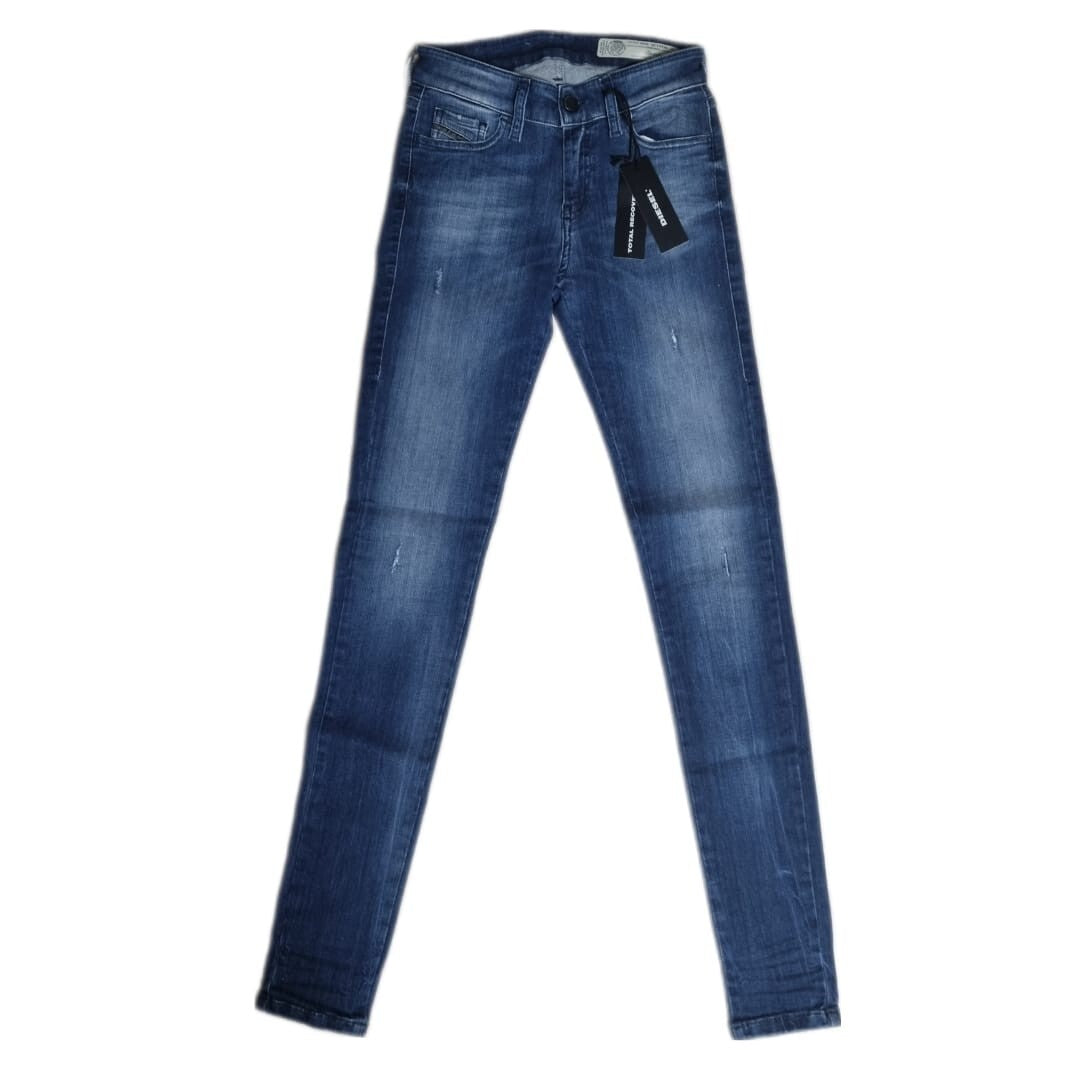 Diesel Damen Jeans Slandy Röhrenjeans Blau 084IY, 24W x 32L, Denim Hose