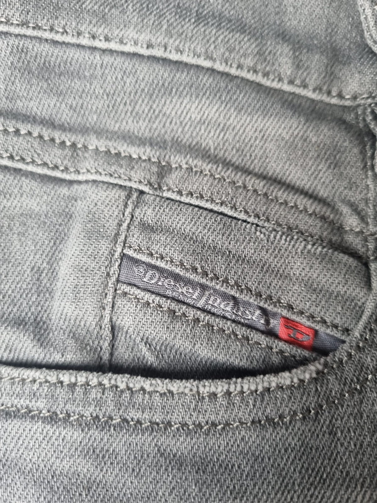 DIESEL Damen Jeans Belthy-Ankle W23 L32 | Super Slim Straight | Grau Stretch