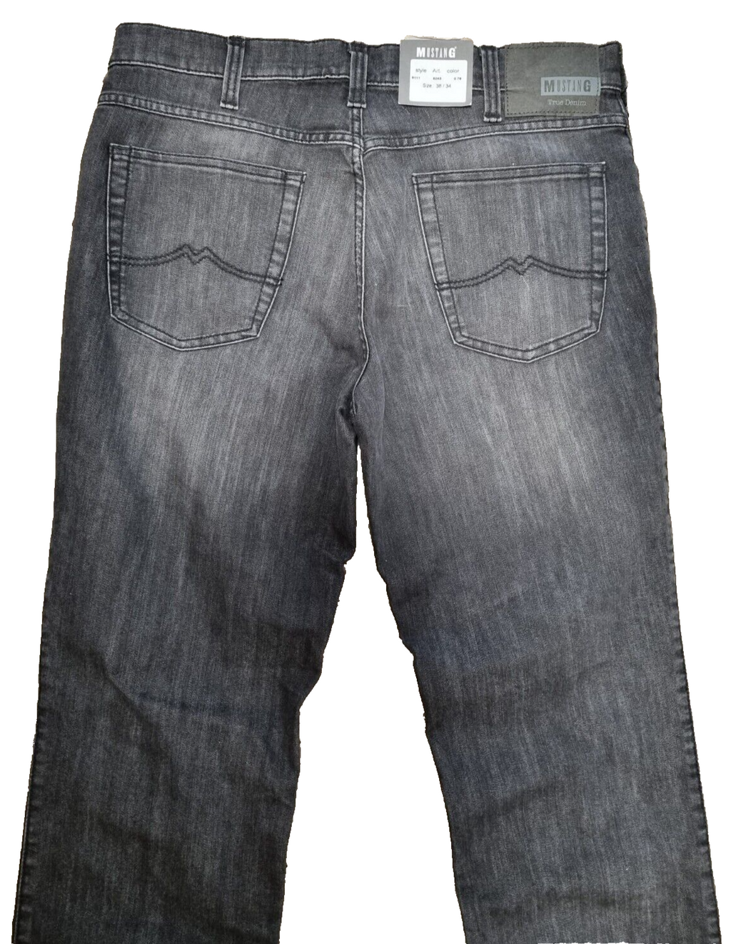 MUSTANG Oklahoma Slim Herren Jeans W36 L32 Schwarz Straight Fit BR3E3