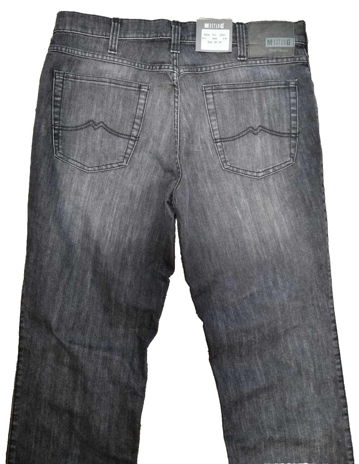 MUSTANG Oklahoma Slim Herren Jeans W36 L32 Schwarz Straight Fit BR3E3