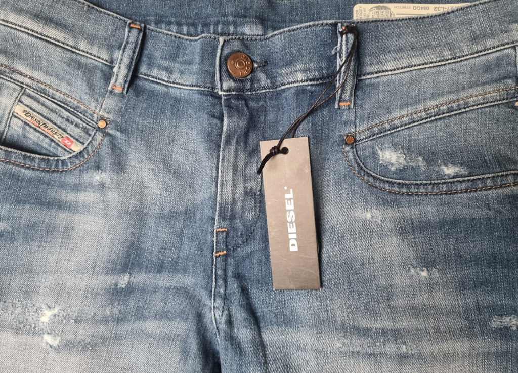 DIESEL Damen Jeans Belthy-Ankle W27 L32 Blau 00SUKI 084GQ Slim Straight