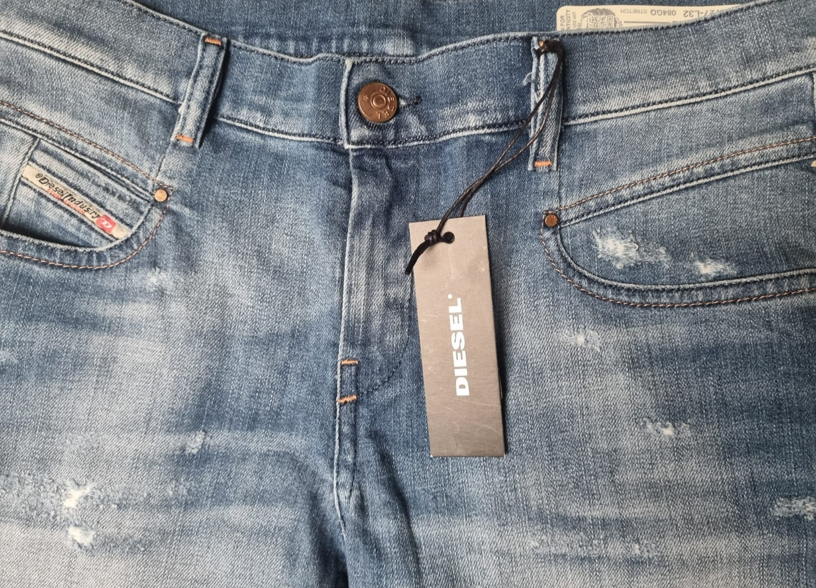 DIESEL Damen Jeans Belthy-Ankle W27 L32 Blau 00SUKI 084GQ Slim Straight