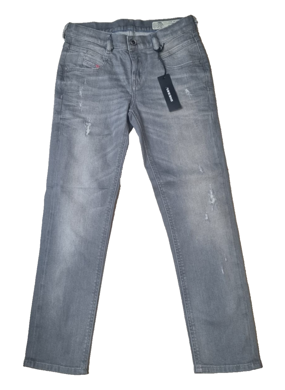 DIESEL Damen Jeans Belthy-Ankle W23 L32 | Super Slim Straight | Grau Stretch