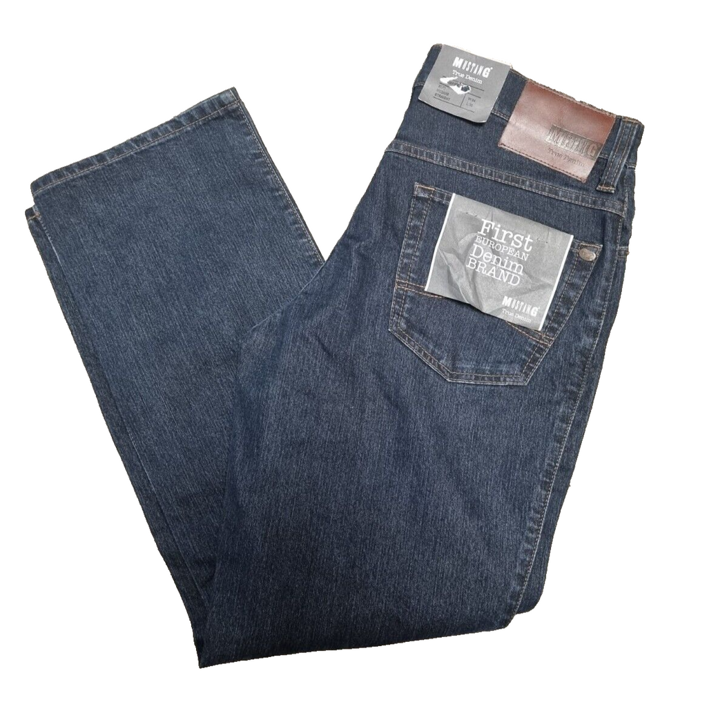 MUSTANG Herren Jeans Tramper W34 L30 Dunkelblau | Slim Medium Straight BR1C3